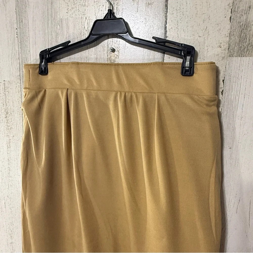 LuLaRoe Tan Soft Faux Leather Pencil Skirt
